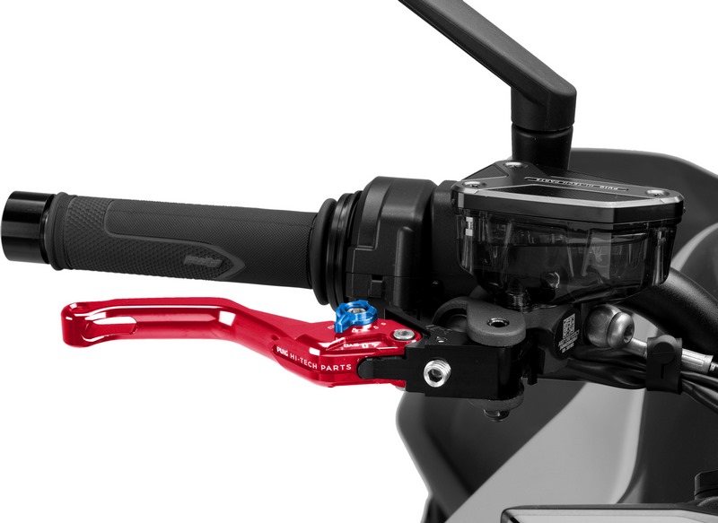 Puig Short Brake Lever 4.0. Blue With Red Selector | 4130RA - Webike Thailand