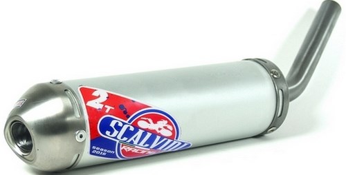 Scalvini / スカルビーニ スタンダード サイレンサー ツーストロークエンジン ラウンド アルミニウム 70mm 直径, INOXキャップ | 002.014121