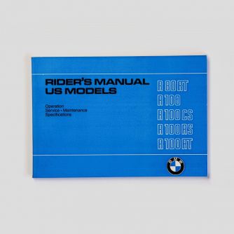 Siebenrock RiderS Handbook For BMW R 80/7, R 100T, R 100Rt, R 100S, R 100Rs 9/78 - 9/80, Printed In English Language | 7140011