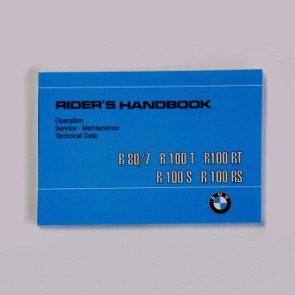 Siebenrock RiderS Handbookfor BMW R 80Rt, R 100, R 100Cs, R 100Rs, R 100Rt 9/1980 - 9/1984, Printed In English Language | 7798271