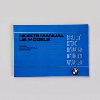 Siebenrock RiderS Manual For BMW R 80Rt, R 100, R 100Cs, R 100Rs, R 100Rt From 1980 Us-Model, Printed In English Language | 7798272