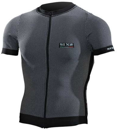 SIXS - シックス Biking Short-Sleeved Shirt with Full-Size Zipper - カーボンブラック