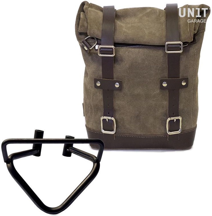 Unit Garage Waxed Suede Side Pannier + Right Subframe husqvarna 200 2020 until now, MossGrey | U002+3003DX-MossGrey - Webike Thailand
